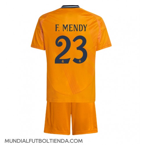 Camiseta Real Madrid Ferland Mendy #23 Segunda Equipación Replica 2024-25 para niños mangas cortas (+ Pantalones cortos)